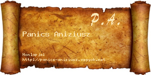 Panics Aniziusz névjegykártya